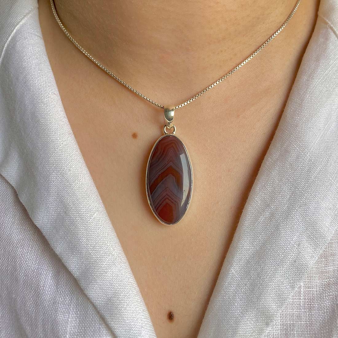 Botswana Agate Pendant-(RBA-P-16.)